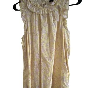 J. Crew Yellow Floral Ruffle Neck Blouse